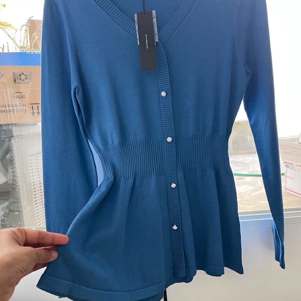 Blue button up Cardigan  -  Brand New